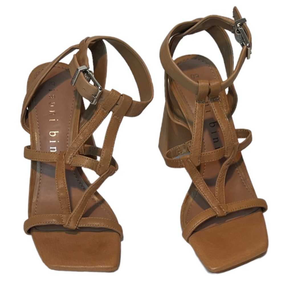 Gianni Bini Tan Block Heel Sandals